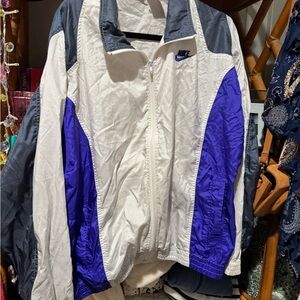 Nike White and Blue Track Jacket